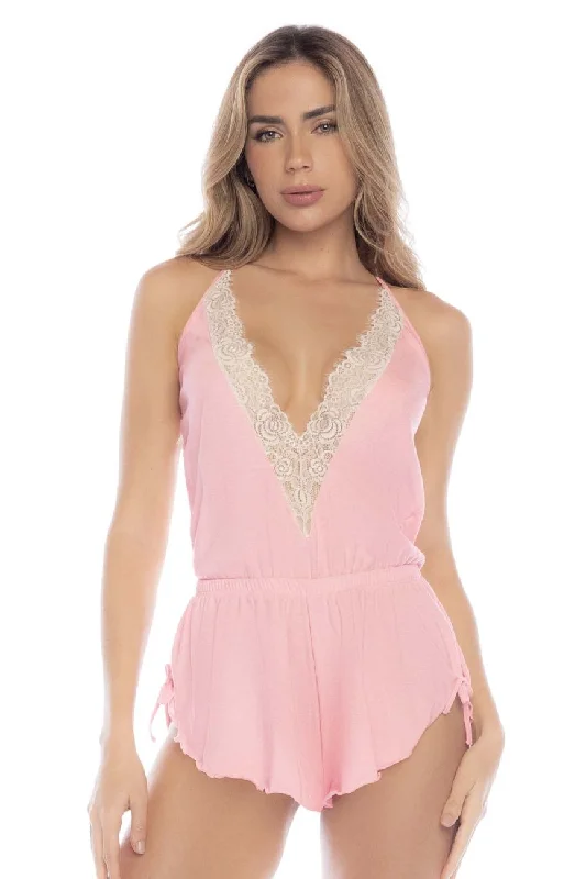 plus-size underwire bra with wide underbandMapale 7568 Sleep Romper Color Rose