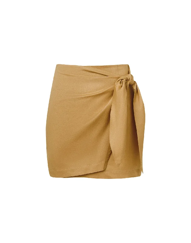 Women's Leather SkirtsRai Mini Skirt (exchange only) - Walnut