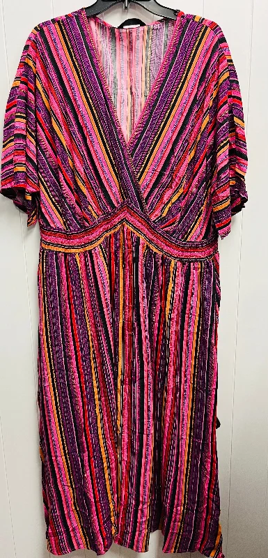 Women's Square-Neck DressesDress Casual Maxi By Clothes Mentor In Pink & Red, Size: 2x