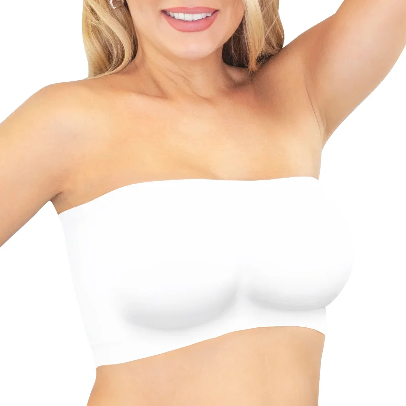 convertible bra with hook-and-eye closureStrapless Comfort Bra - White