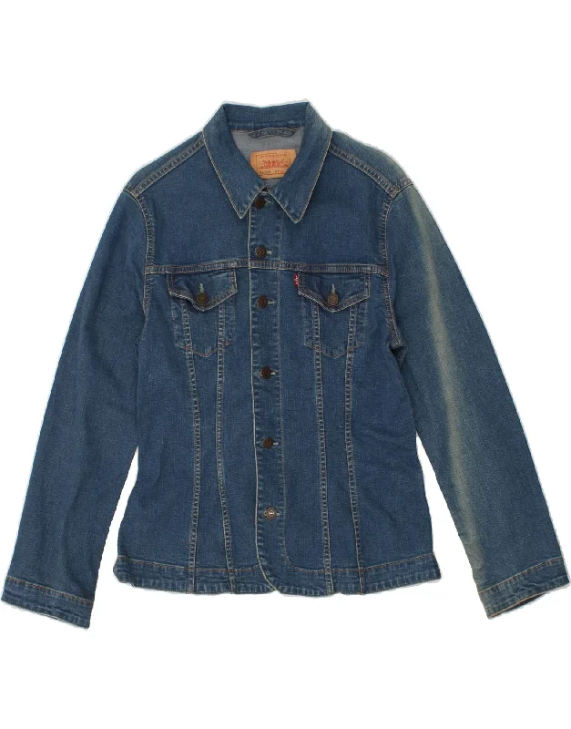 Women's Coats with Fur Trimmed SleevesLEVI'S Womens Denim Jacket UK 14 Medium Blue Cotton