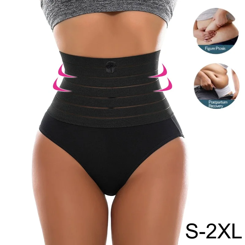 plus-size high-waisted panties with a full-coverage designWomens Slimming Panties High Waist Tummy Control Briefs Female Trainer Shaping Underpants Butt Lifter Shapewear Underwear