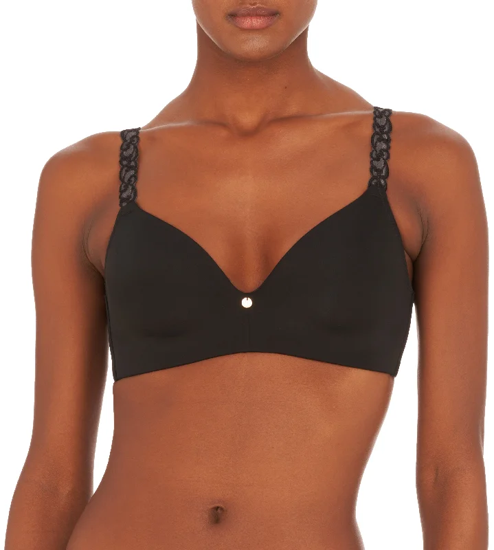 lace-trimmed convertible bra for special eventsPure Luxe Wireless T-Shirt Bra