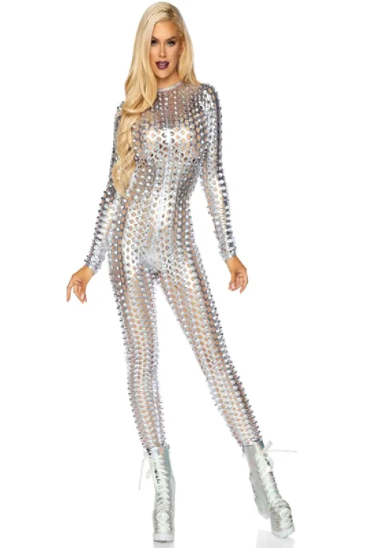 women's pajamas with button-flyLaser Cut Catsuit