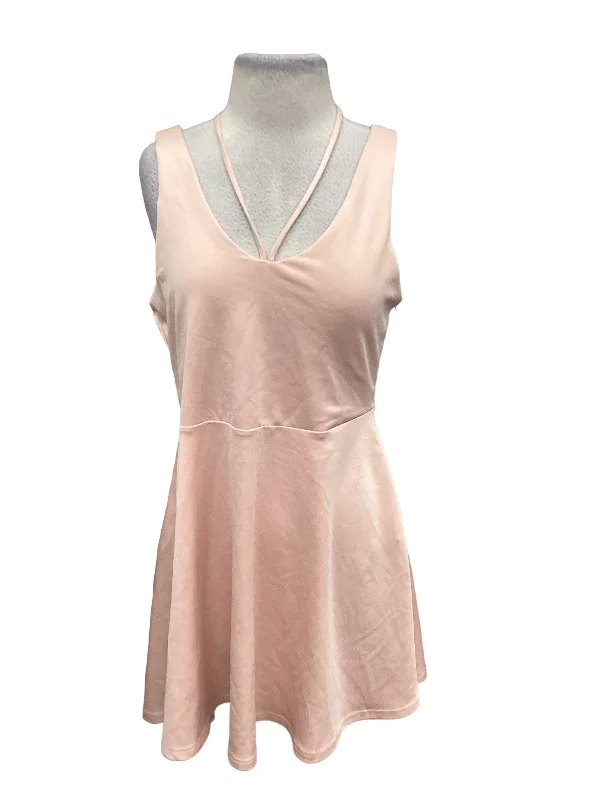 Women's Peter Pan Collar DressesPink Dress Casual Short Sugar Lips, Size L