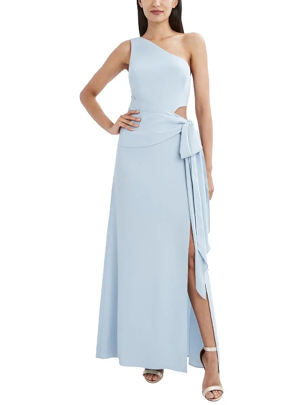 Women's Notched Collar DressesWomens One Shoulder Long Evening Dress