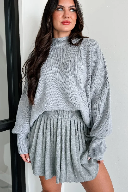 Women's Blouse with Shawl CollarAuden Oversized Zenana Sweater (Heather Grey)