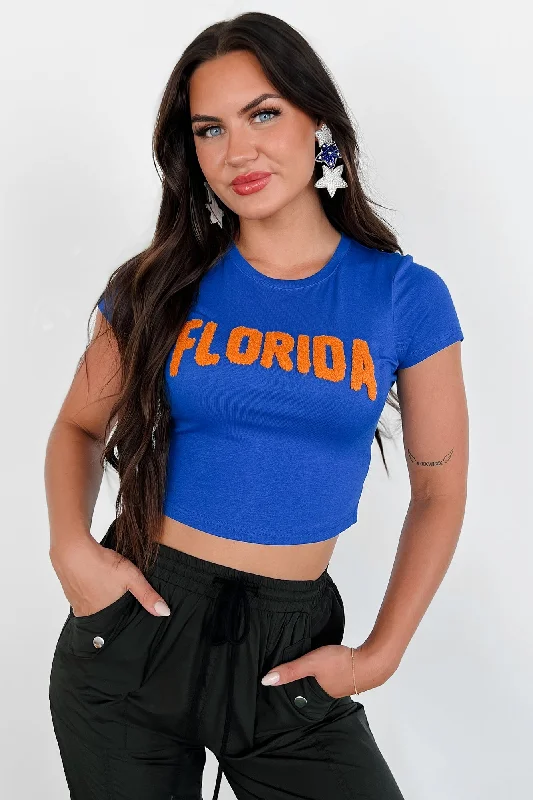 Women's Blouse with Keyhole CollarRep My Team Textured Graphic Tee (Florida)