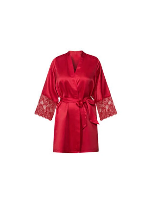 women's pajamas for a cozy night inWomen's Satin Sleepwear Robe,Red