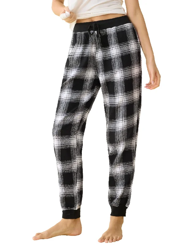 women's pajamas with a comfortable fitWomen's Cotton Flannel Plaid Pajama Jogger Pants