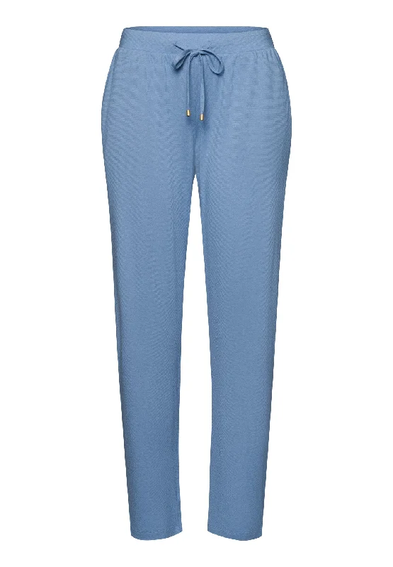 women's pajamas with elastic waistbandsSleep And Lounge Cotton Blend Drawstring Pants | Endless Blue 74846-2533