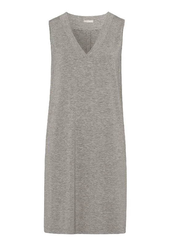 women's button-down pajama shirtsChampagne V-Neck Tank Nightgown | Grey Melange 76473-958