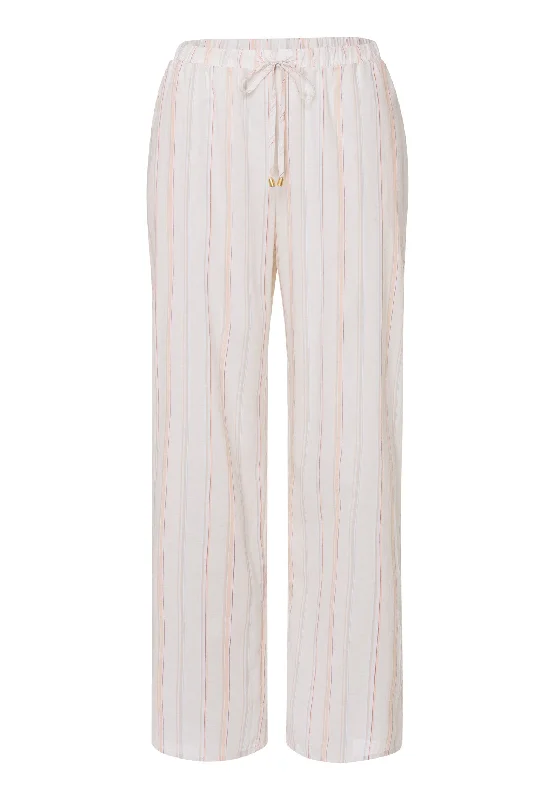 women's pajamas with a playful printSleep And Lounge Woven Pants | Pastel Stripe 77478-1269