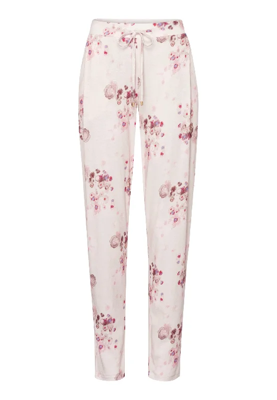 women's pajamas with an adjustable necklineSleep And Lounge Knit Pants Print | Watery Blossoms 77882-2367