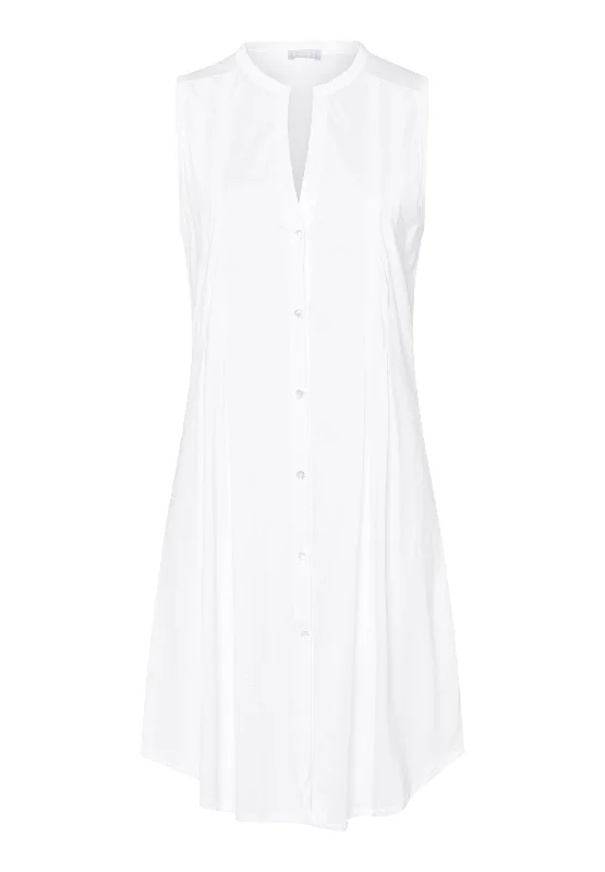 elegant women's satin pajamasCotton Deluxe Cotton Tank Sleep Shirt | White 77952-101