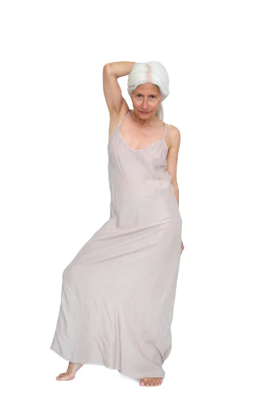 women's pajamas with a relaxed fitLong Bias Silk Slip,  Nude