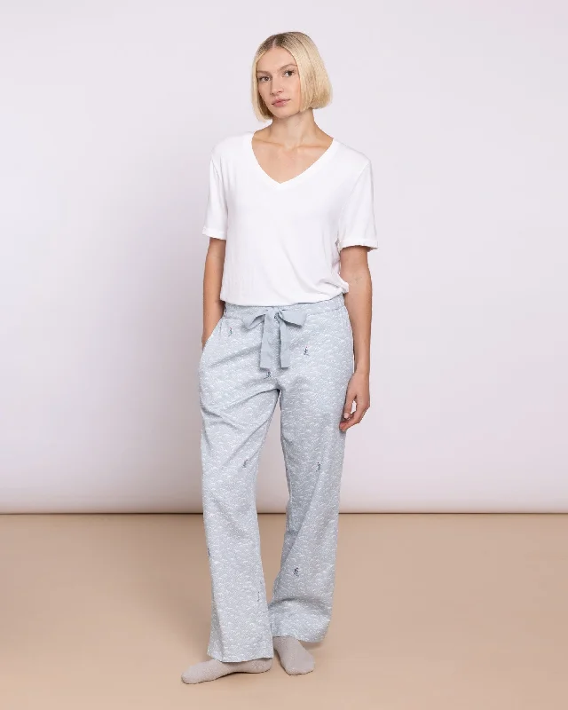 women's pajamas with a relaxed fitOrganic Cotton Twill Blue Pyjama Bottoms, Aim High