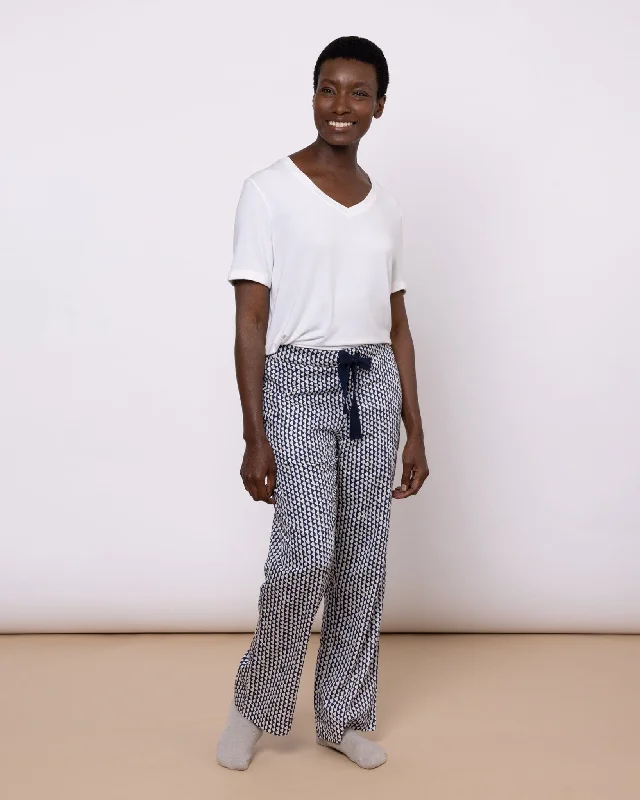 women's pajamas with a stylish cutOrganic Cotton Navy Pyjama Bottoms, Hounds of Love