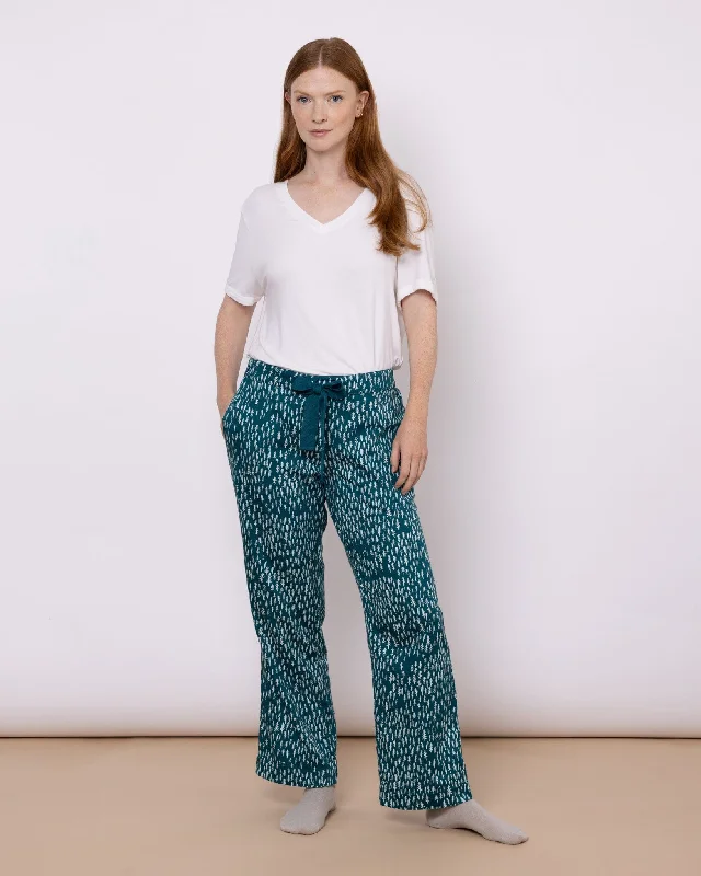 women's pajamas with hidden pocketsOrganic Cotton Twill Green Pyjama Bottoms, Treetops and Tales