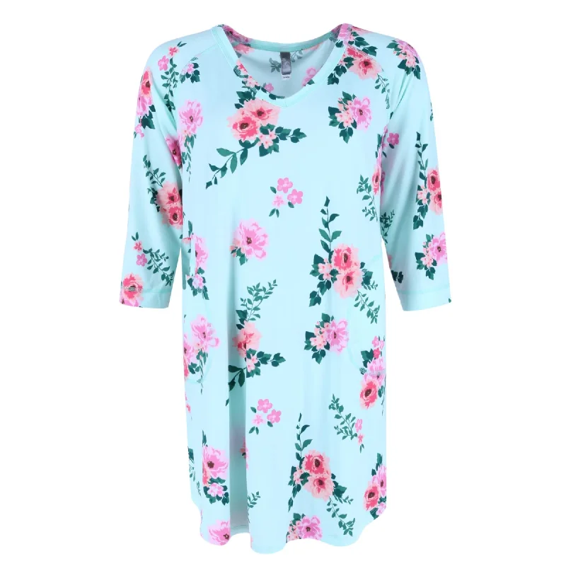 women's pajamas for hot summer nightsPJ Couture Women's Large Flower Pajama Sleep Shirt