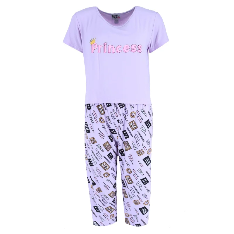 women's pajamas with a fitted designSaturdaze Women's Plus Princess Shirt Makeup Capris