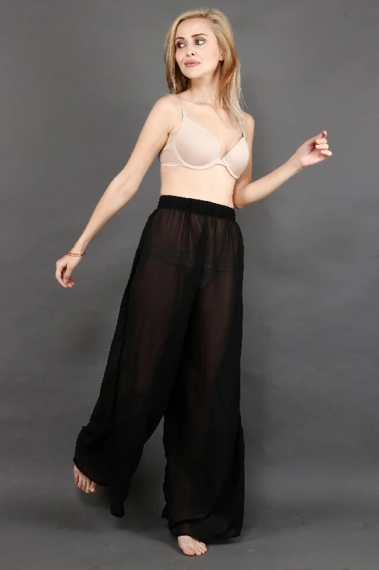 women's pajamas with pockets on the chestSolid Sheer Bottom