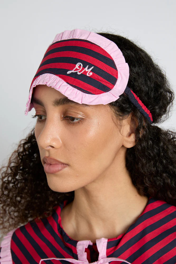 women's pajamas with adjustable waistbandsDamson PJ Eye Mask - Red & Navy Stripe