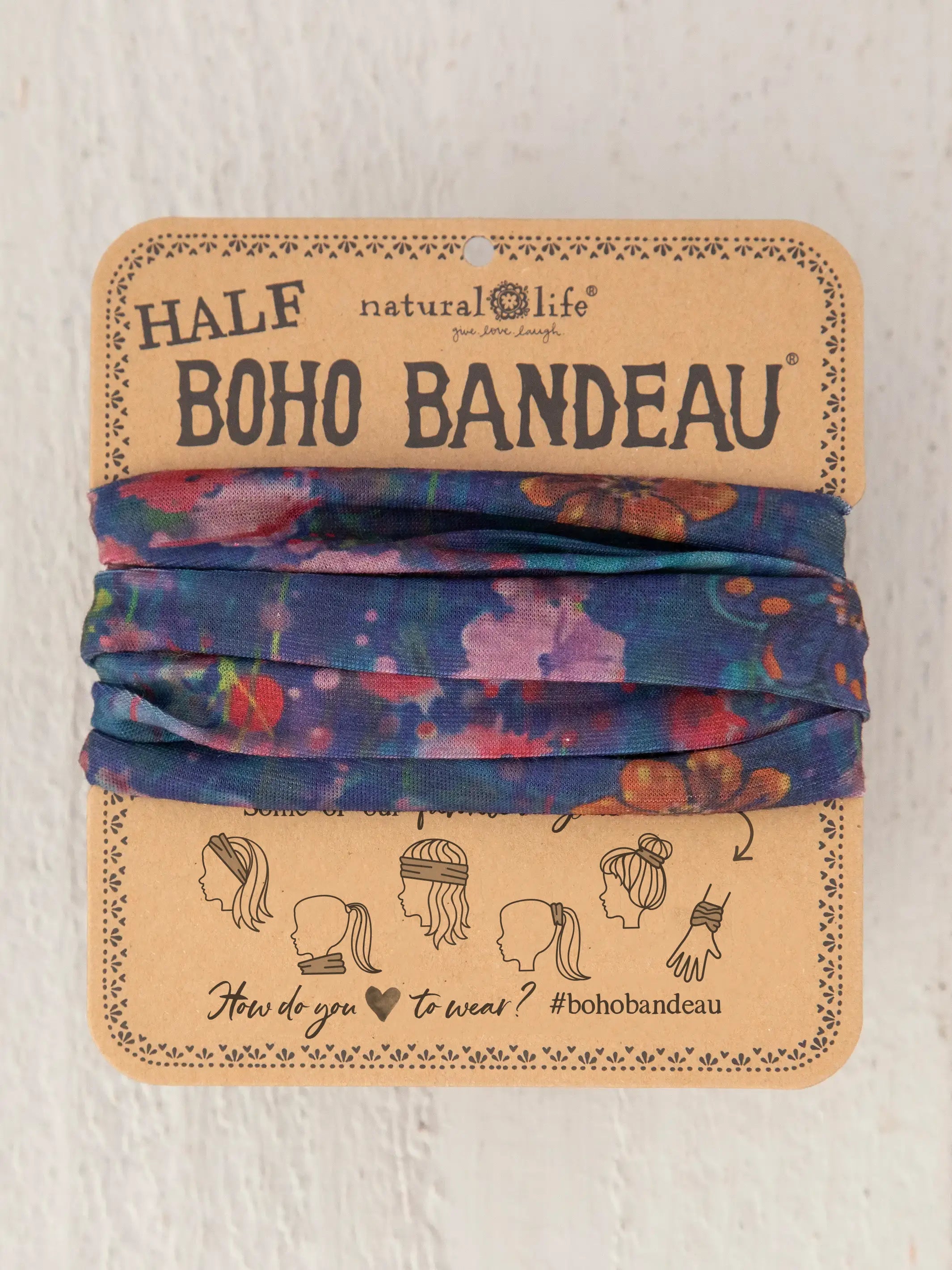 women's pajamas with a classic designHalf Boho Bandeau® Headband - Watercolor Indigo Floral