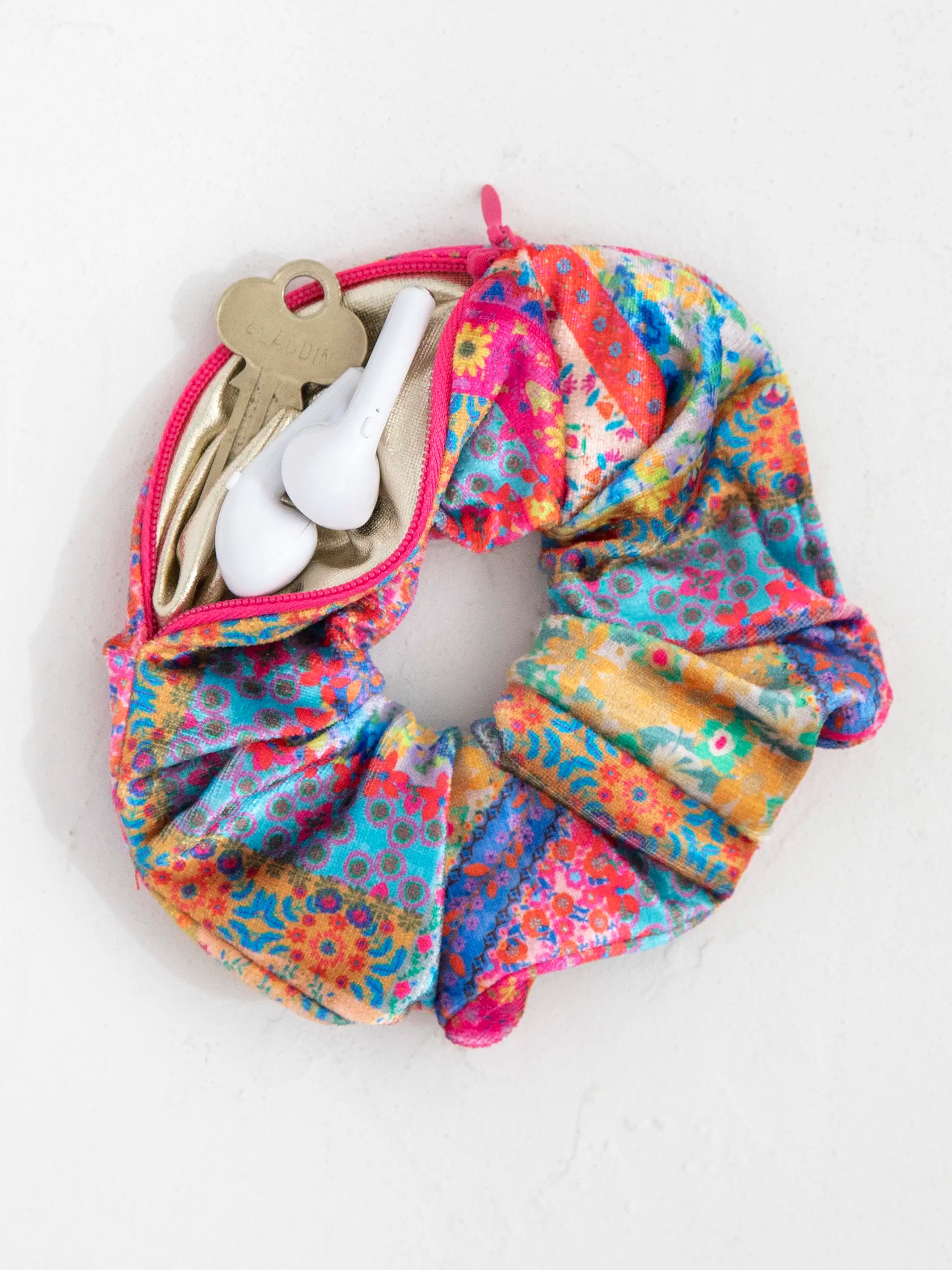 women's button-down pajama shirtsHideaway Scrunchie - Folk Flower Patchwork