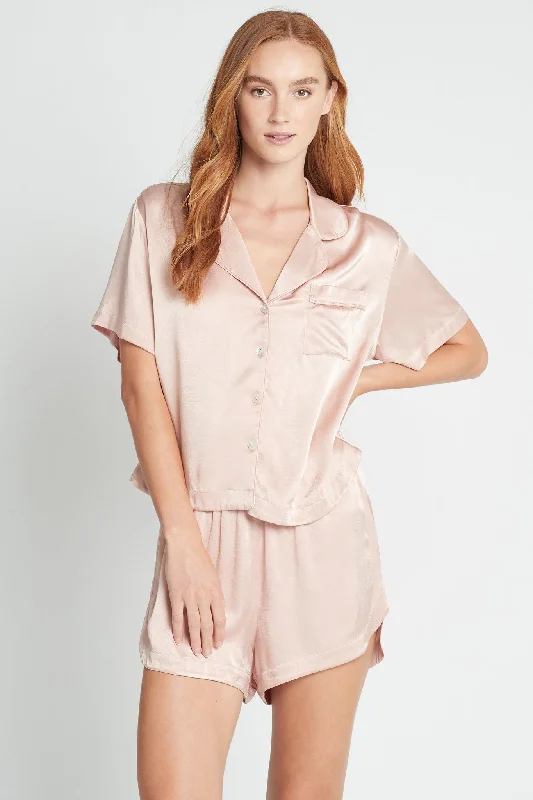 elegant women's satin pajamasKiralee Pyjama Set - Dusty Rose