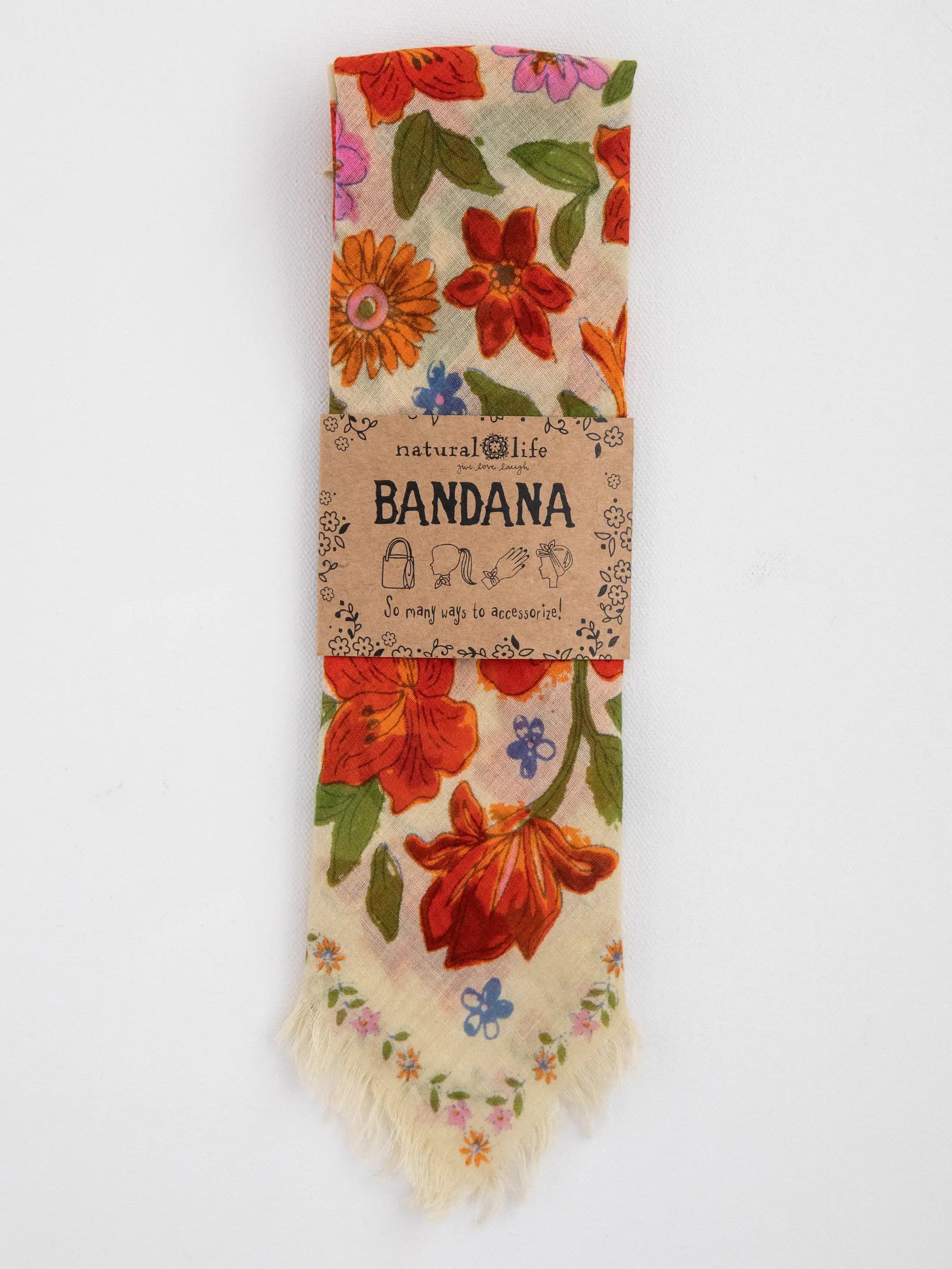 women's pajamas for the holidaysPrinted Bandana - Cream Floral