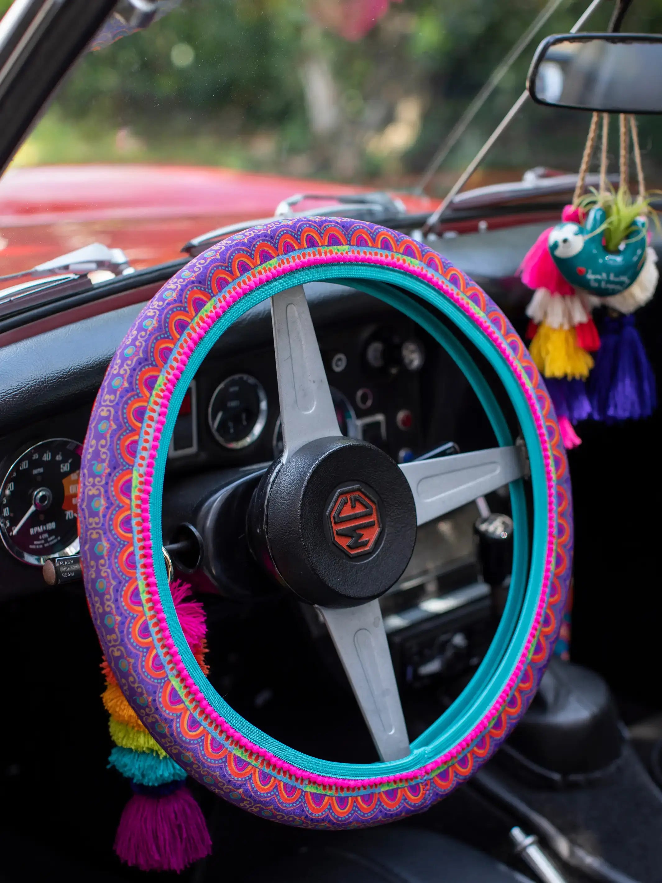 women's pajamas made in USASteering Wheel Cover, 15" - Rainbow