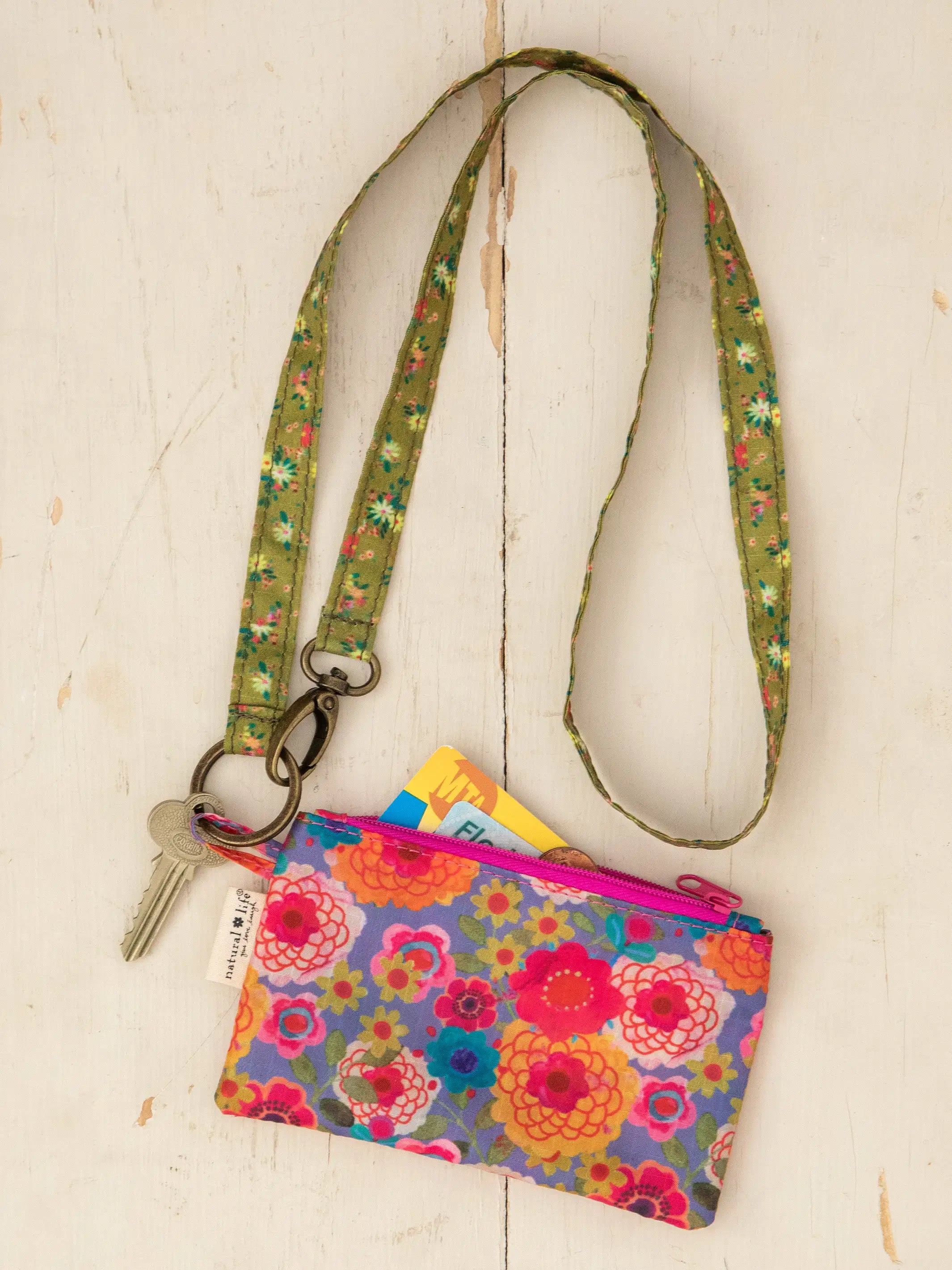 affordable women's pajama setsZip Pouch Lanyard - Greylac Garden